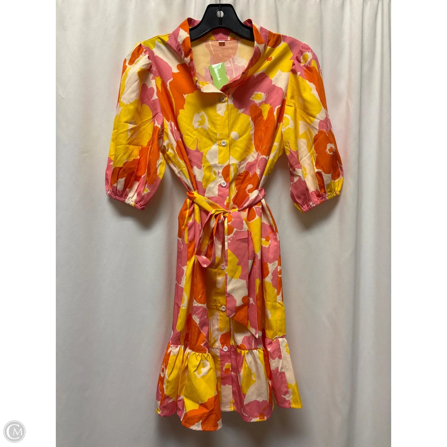 Dress Casual Midi By Cmf In Orange, Size: S