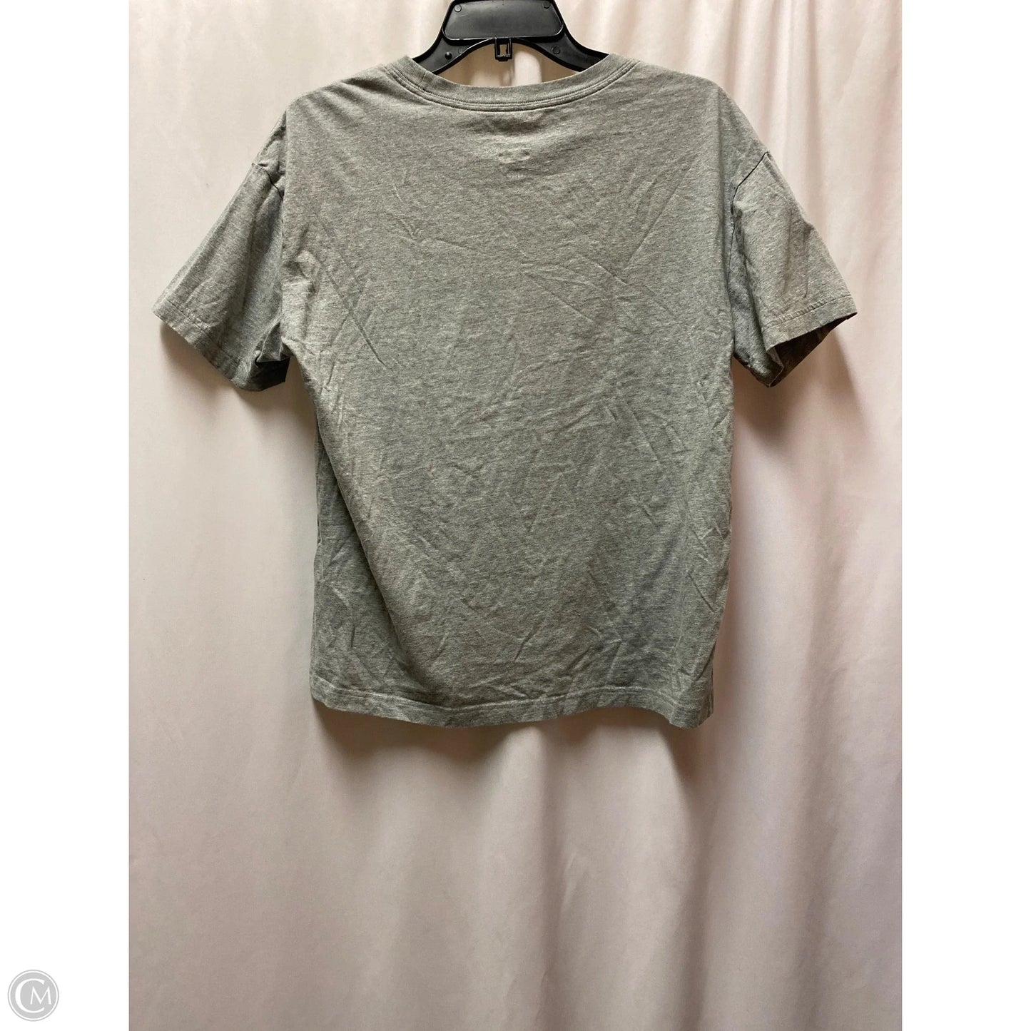 Athletic Top Short Sleeve By Nike In Grey, Size: S