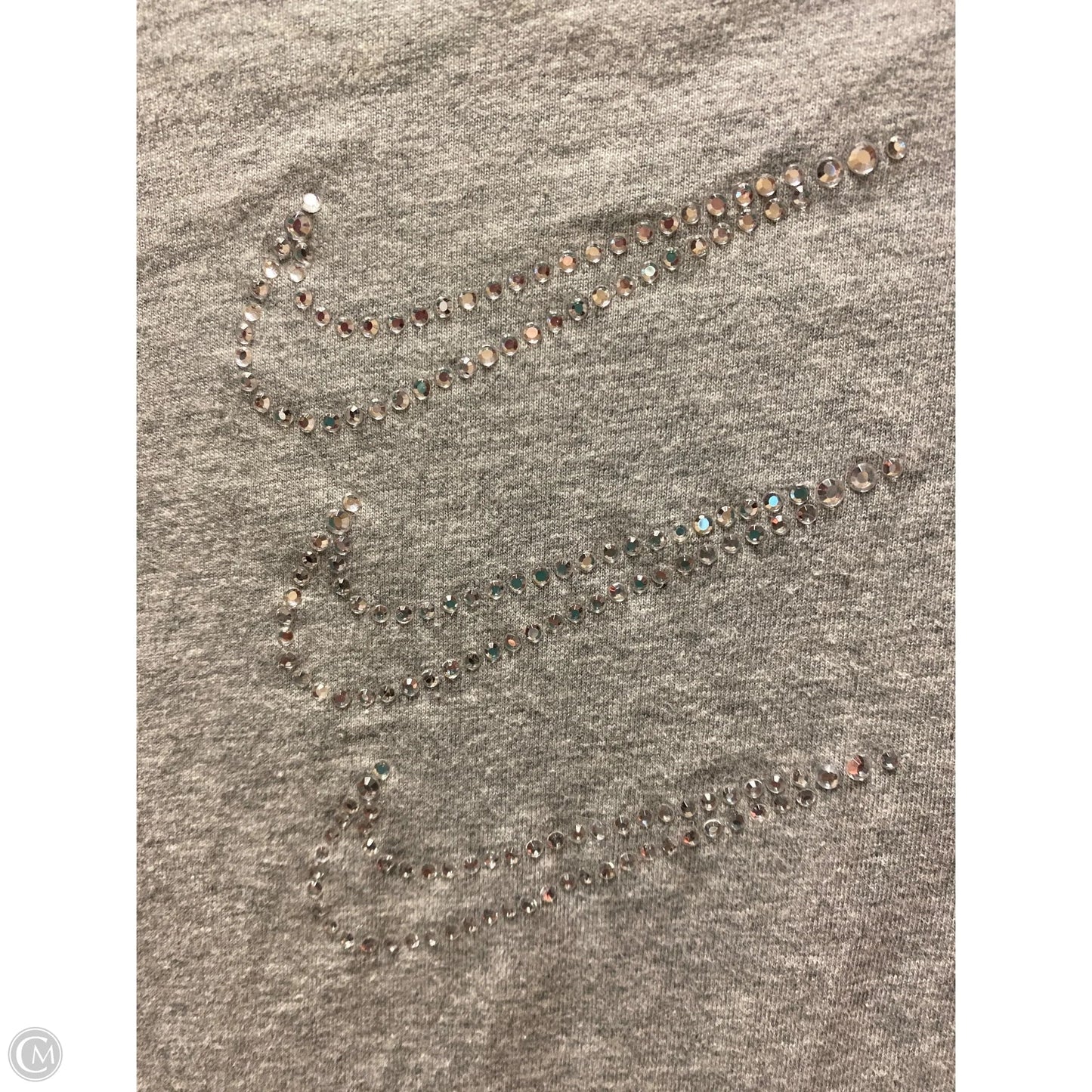 Athletic Top Short Sleeve By Nike In Grey, Size: S