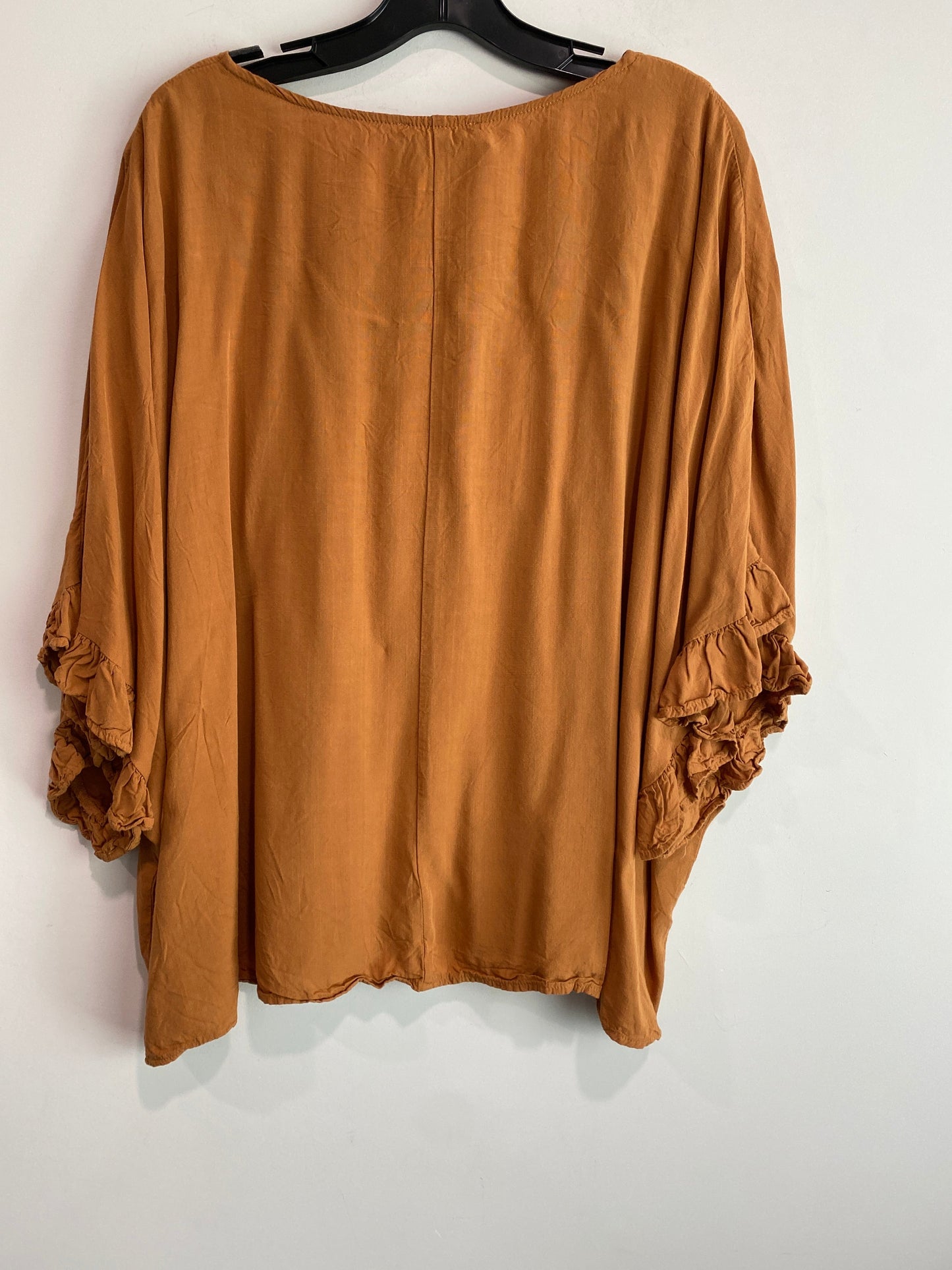 Brown Top Short Sleeve Andree By Unit, Size 2x