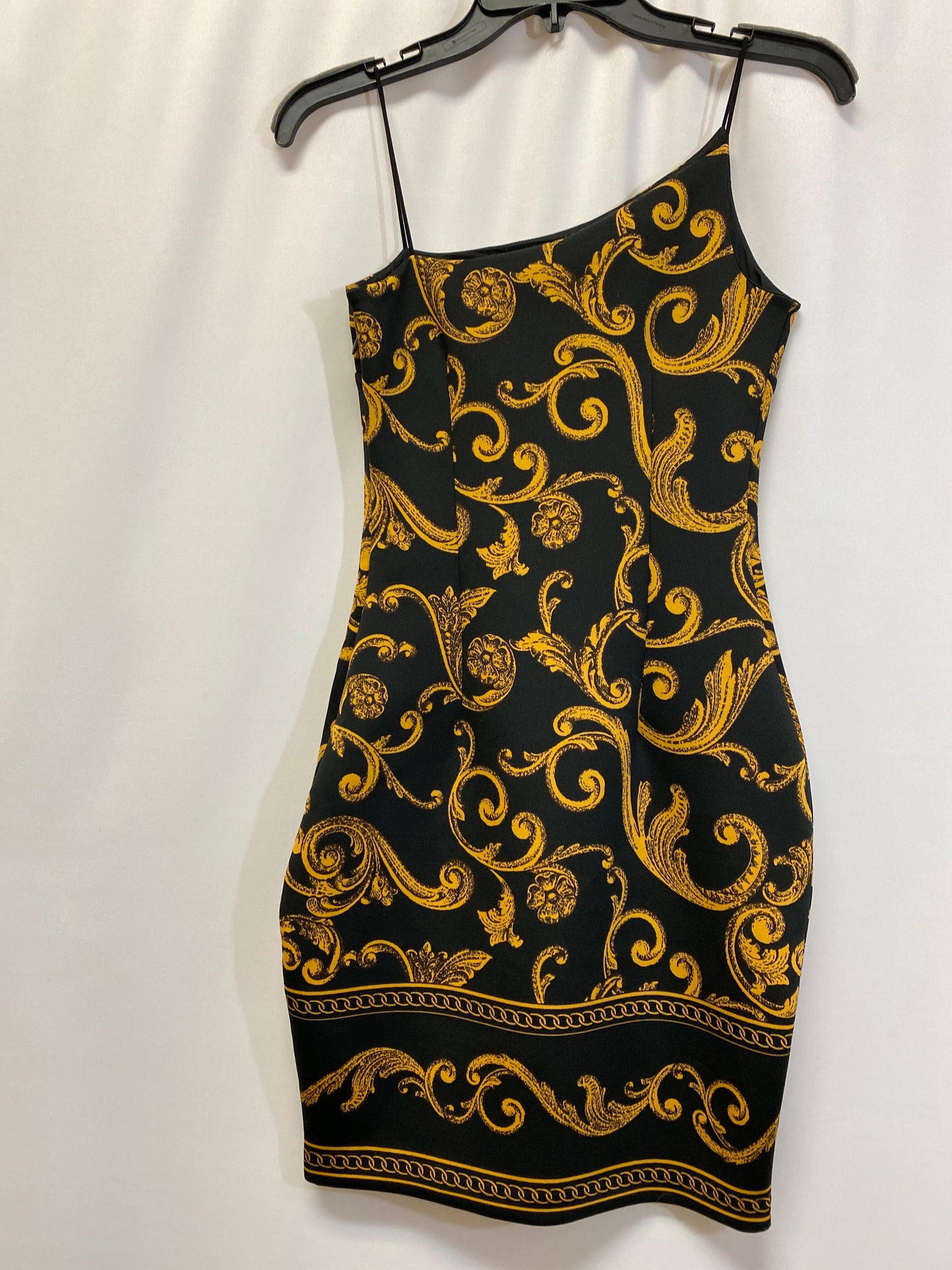 Black & Yellow Dress Casual Midi Guess, Size Xs