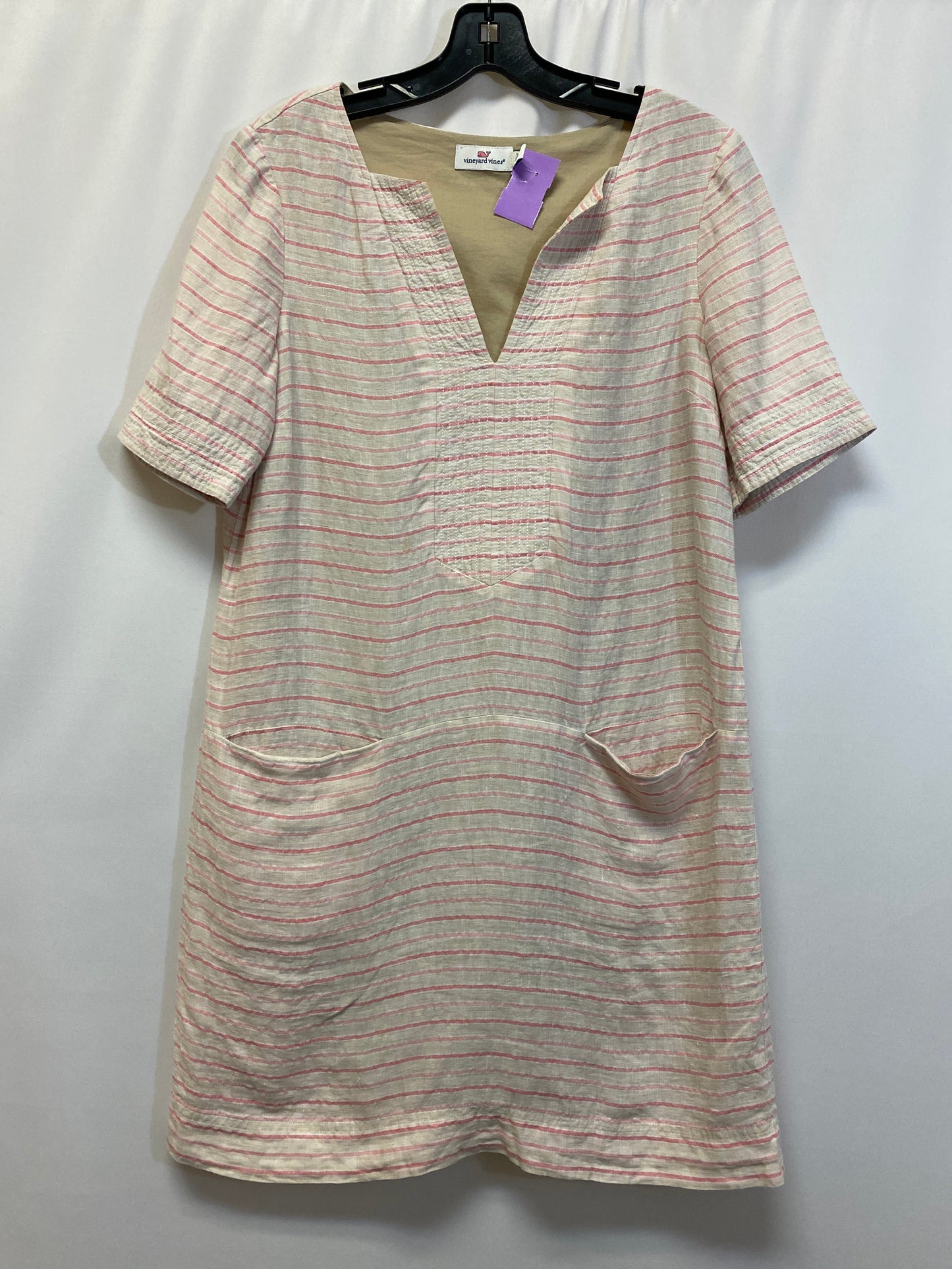 Cream Dress Casual Midi Vineyard Vines, Size S