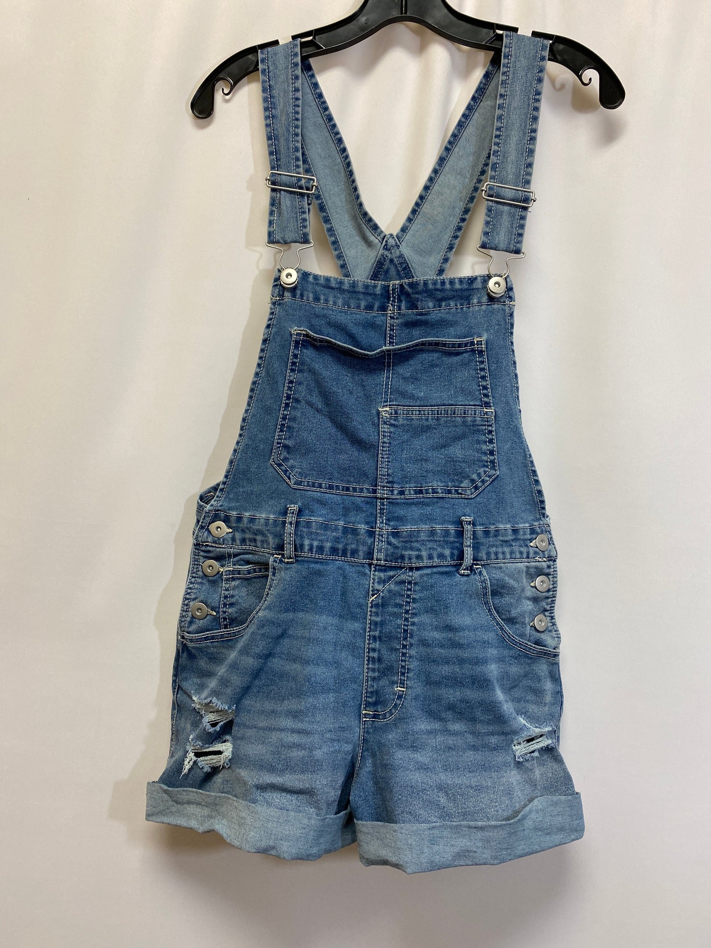 Blue Denim Shortalls No Boundaries, Size M