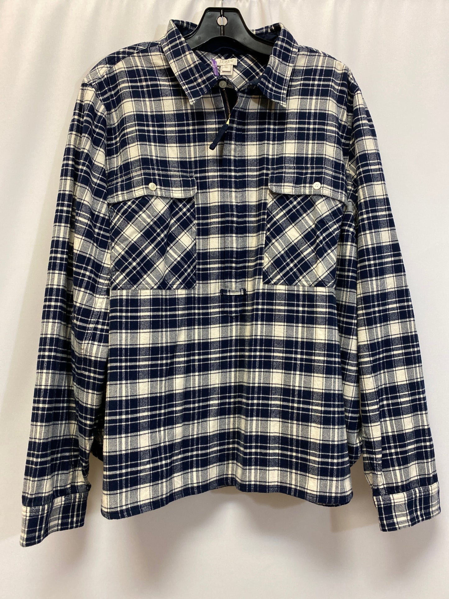 Blue & White Top Long Sleeve J. Crew, Size Xxl