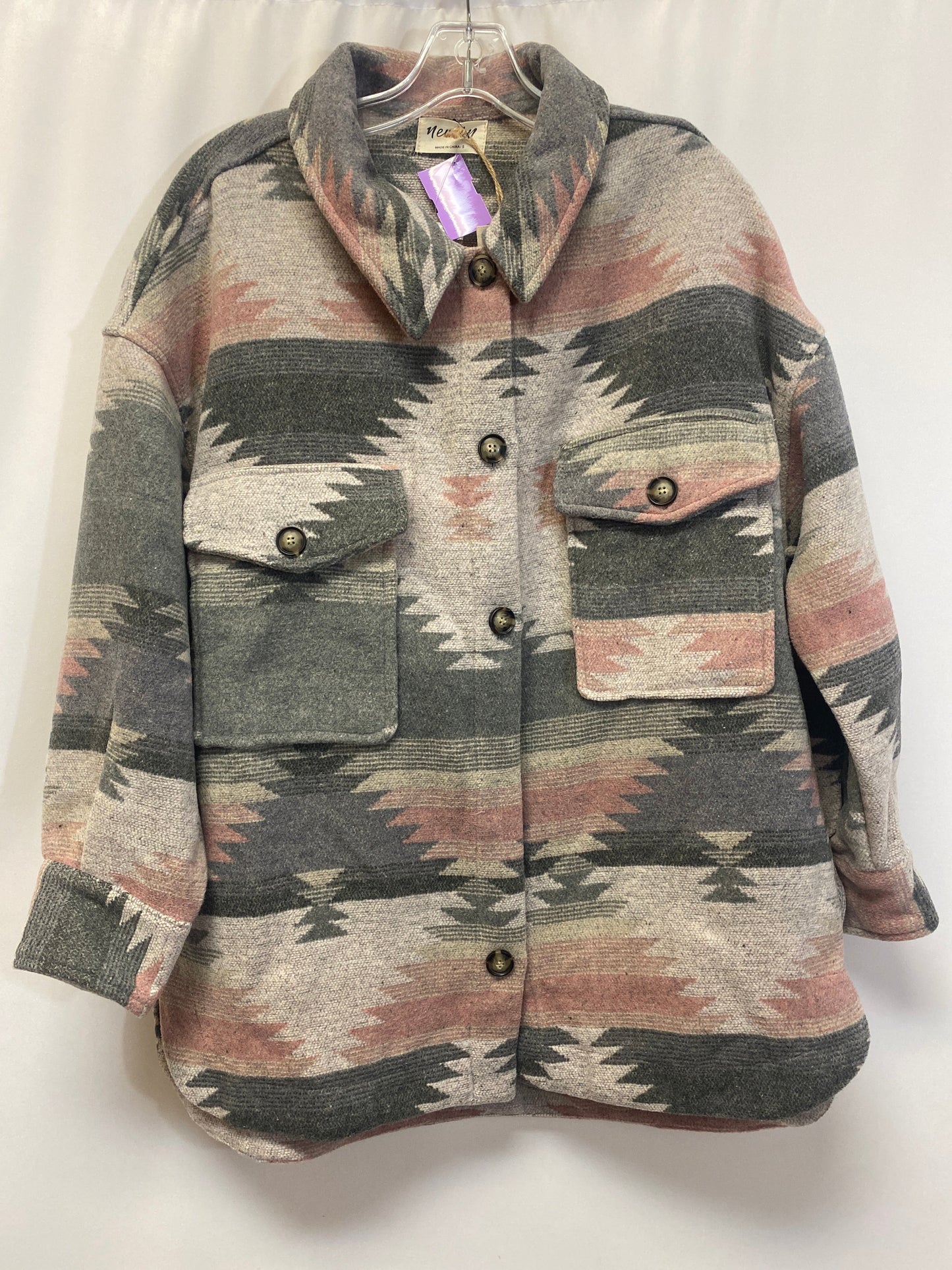 Grey Jacket Fleece Clothes Mentor, Size S