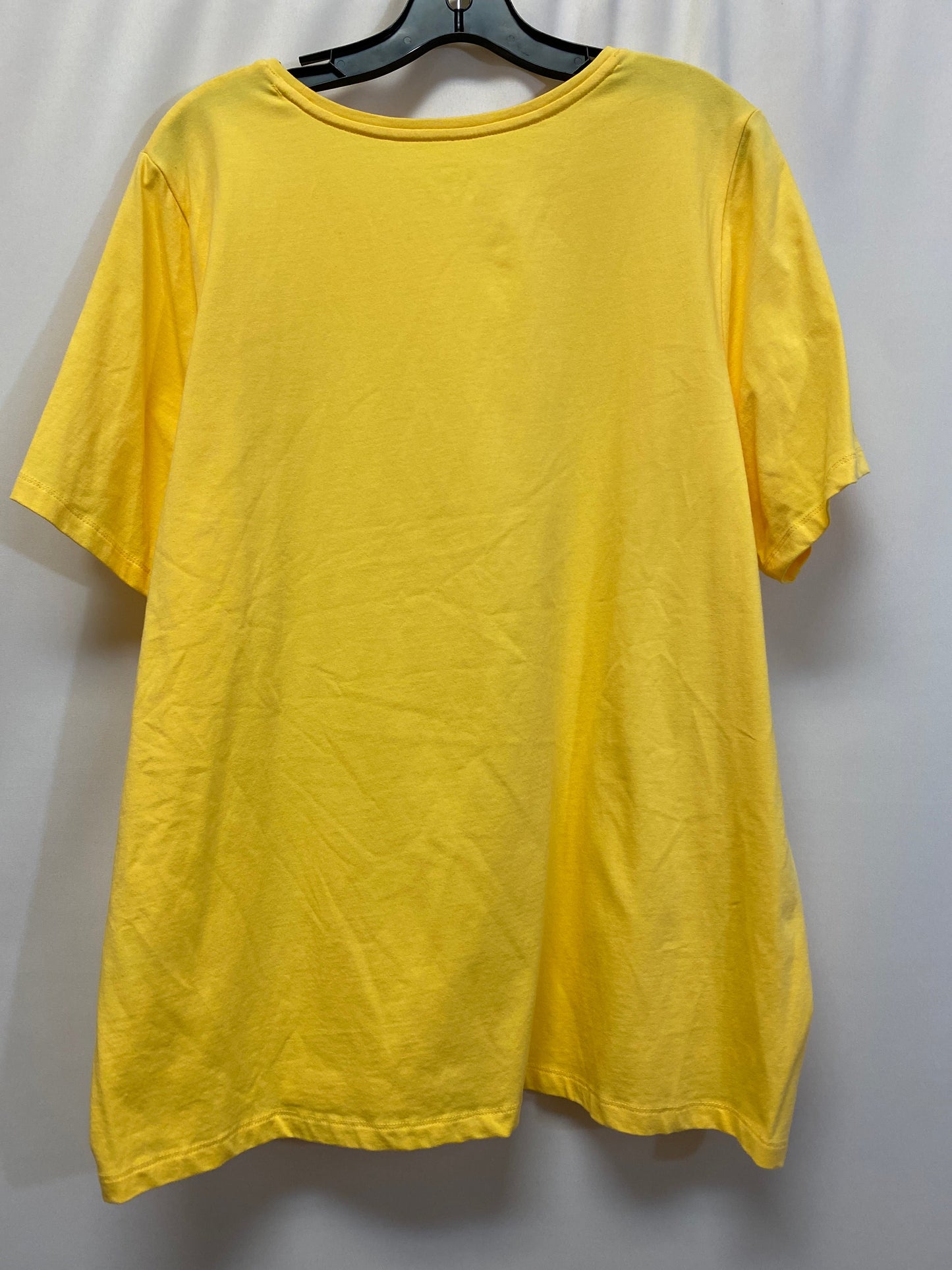 Yellow Top Short Sleeve Cj Banks, Size 2x