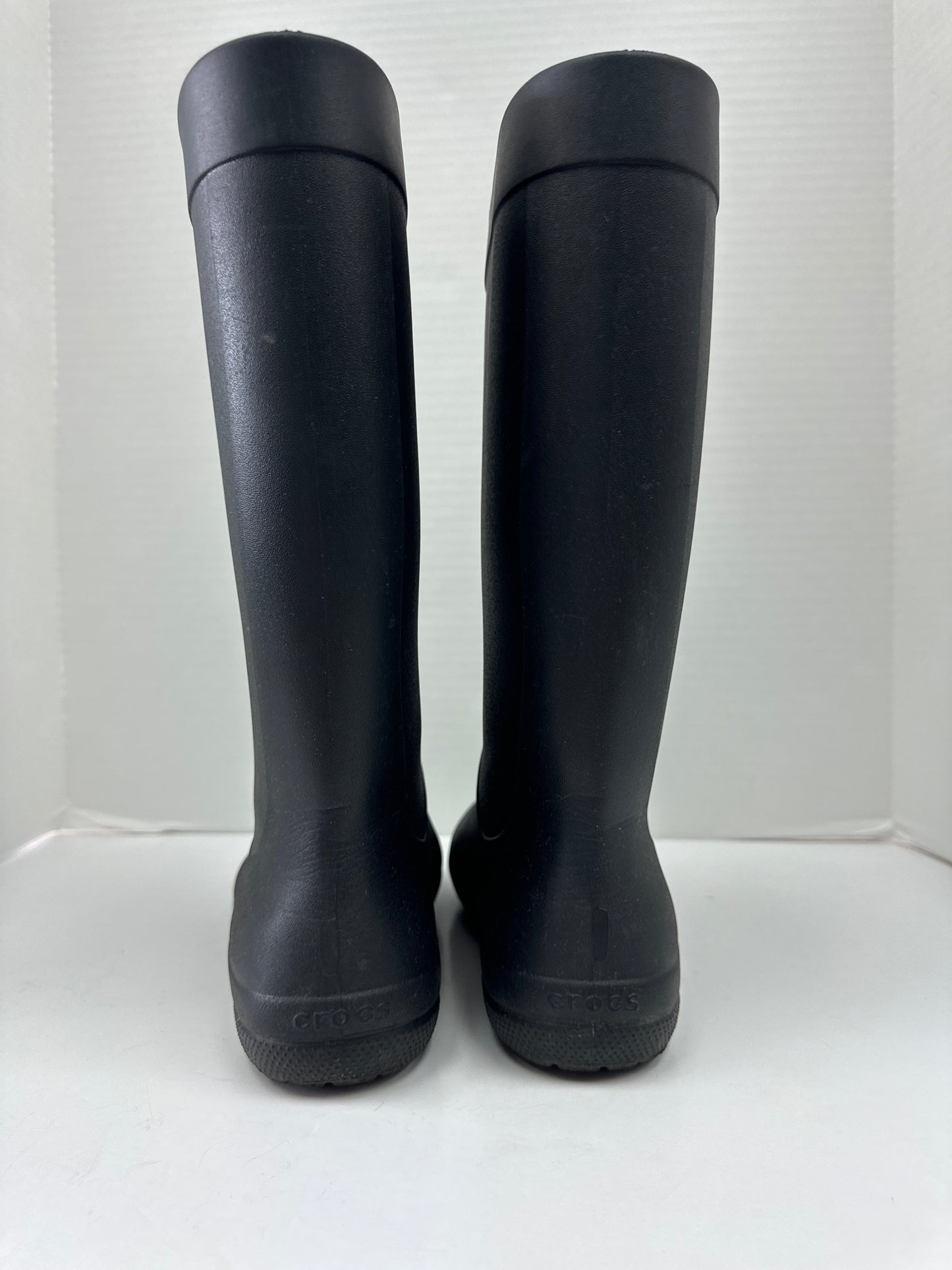 Black Boots Rain Crocs, Size 8