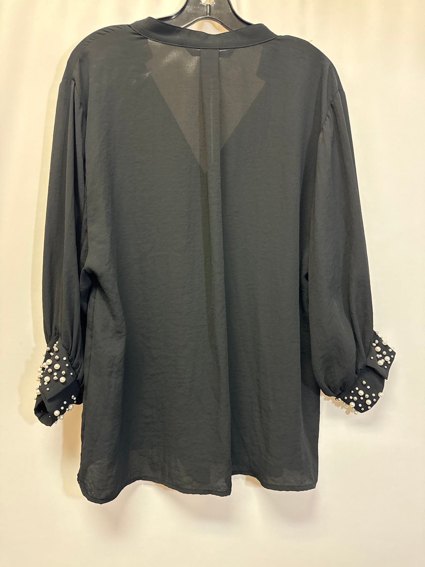Black Top Long Sleeve Zara Basic, Size S