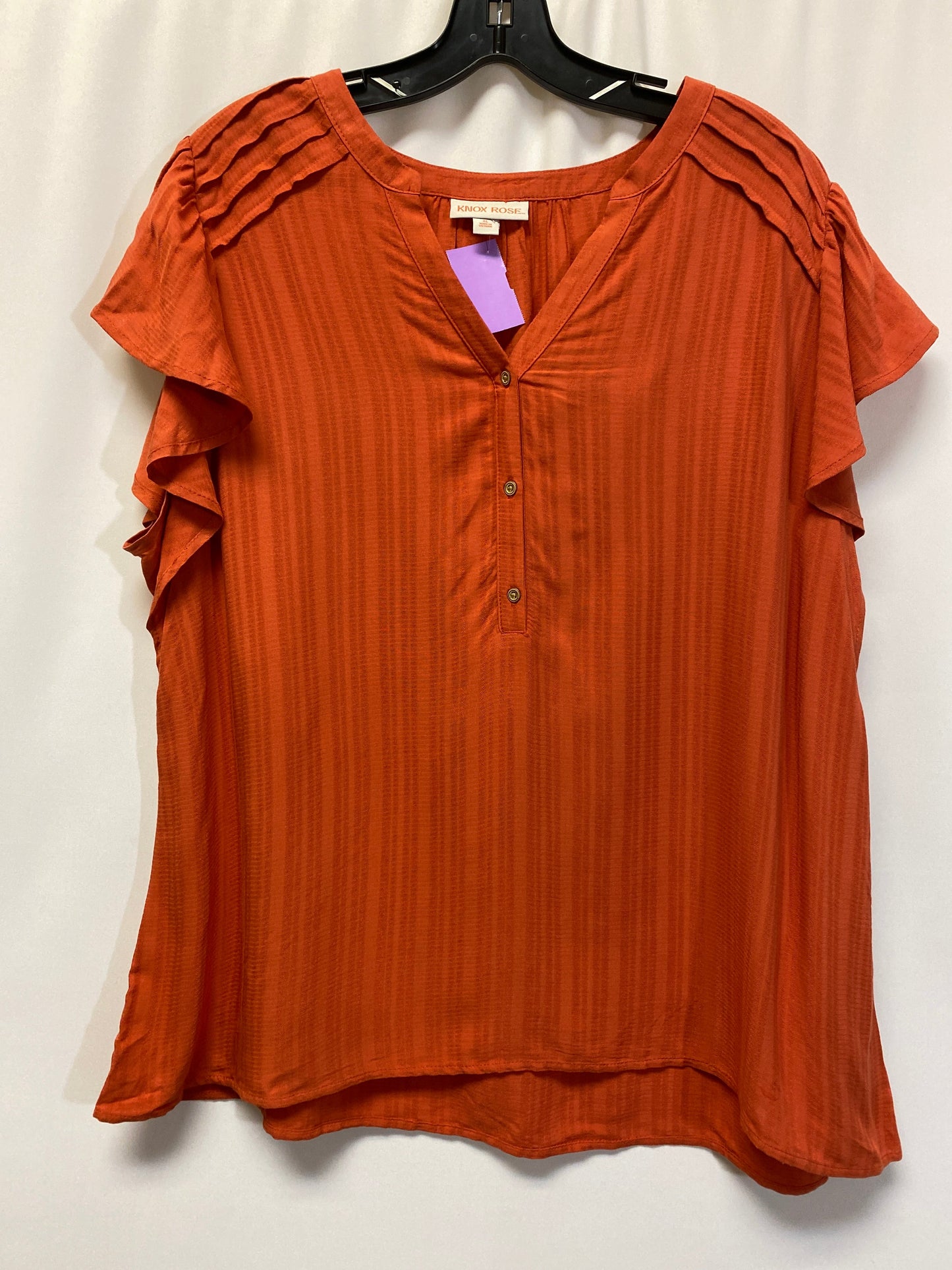 Orange Top Short Sleeve Knox Rose, Size Xl