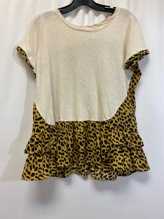 Animal Print Top Short Sleeve Umgee, Size S