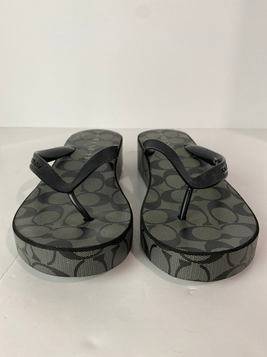 Black Sandals Designer Coach, Size 10