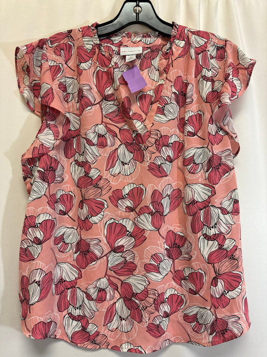 Pink Top Short Sleeve Liz Claiborne, Size M