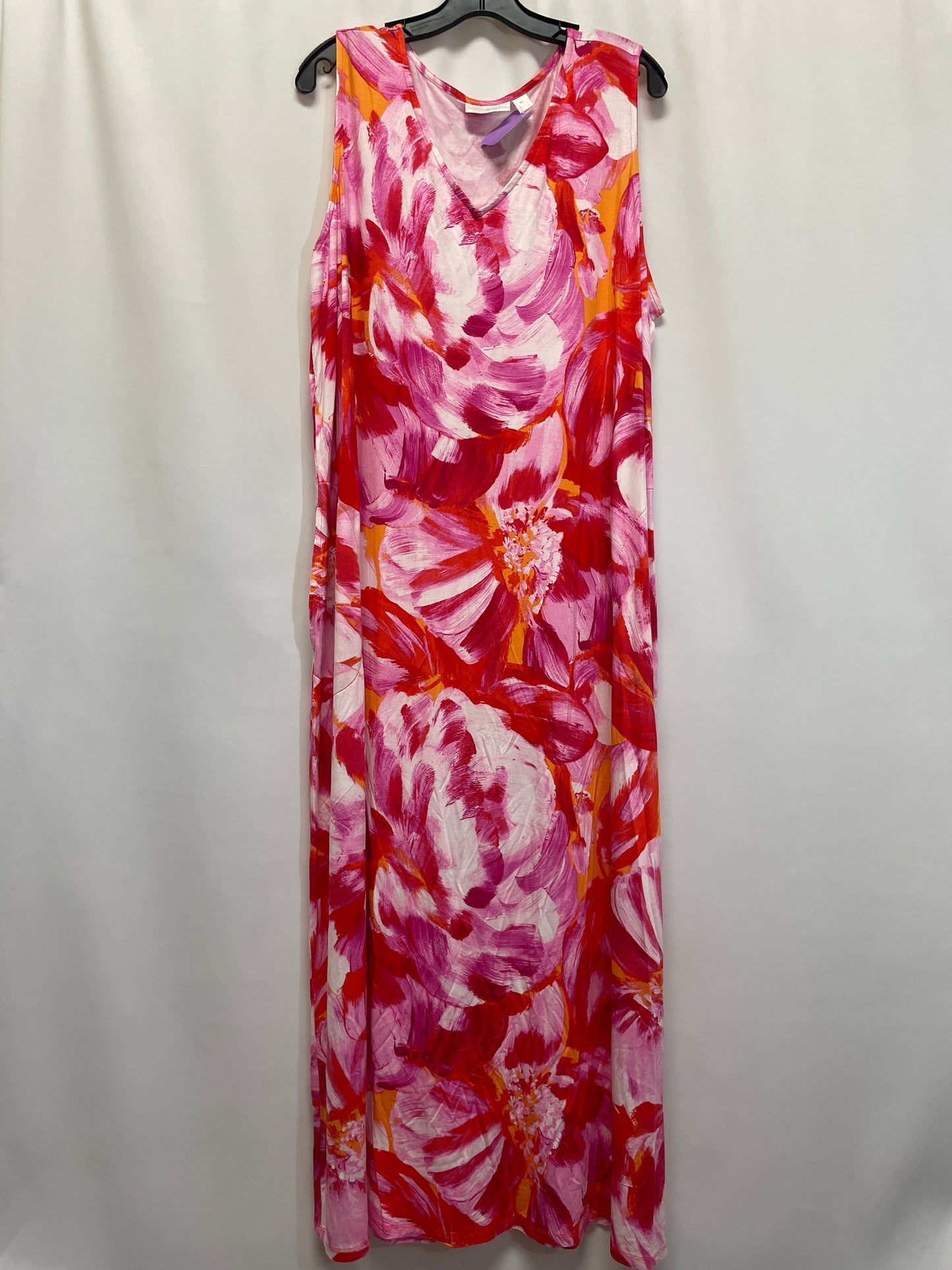 Pink Dress Casual Maxi Clothes Mentor, Size 2x