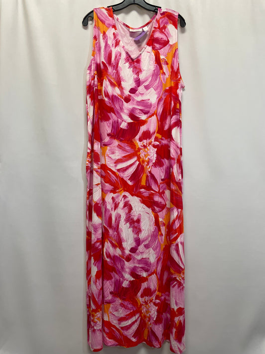 Pink Dress Casual Maxi Clothes Mentor, Size 2x