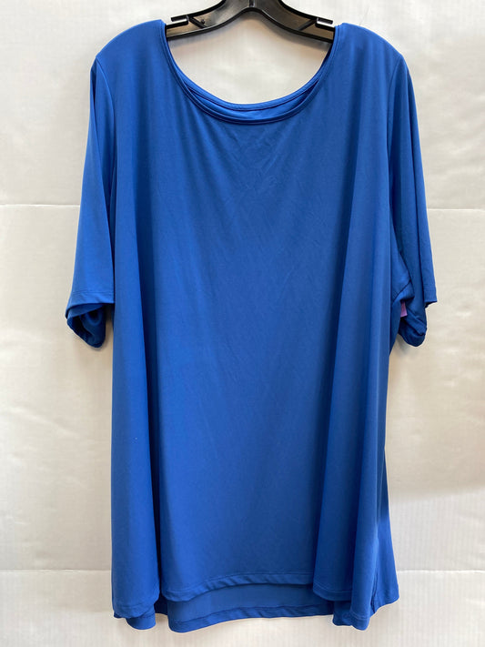 Blue Top Short Sleeve Susan Graver, Size 3x