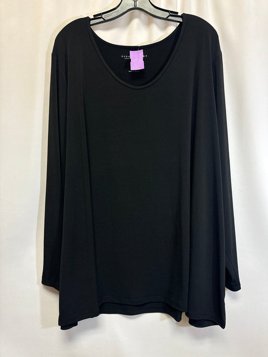 Black Top Long Sleeve Susan Graver, Size 4x