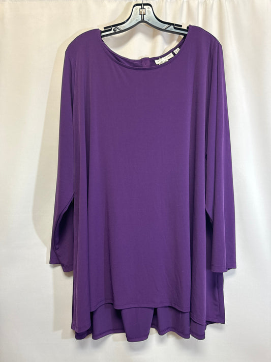 Purple Top Long Sleeve Susan Graver, Size 3x