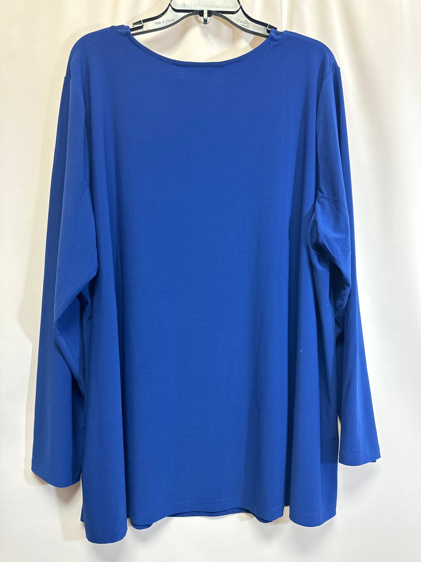 Blue Top Long Sleeve Dennis Basso Qvc, Size 3x