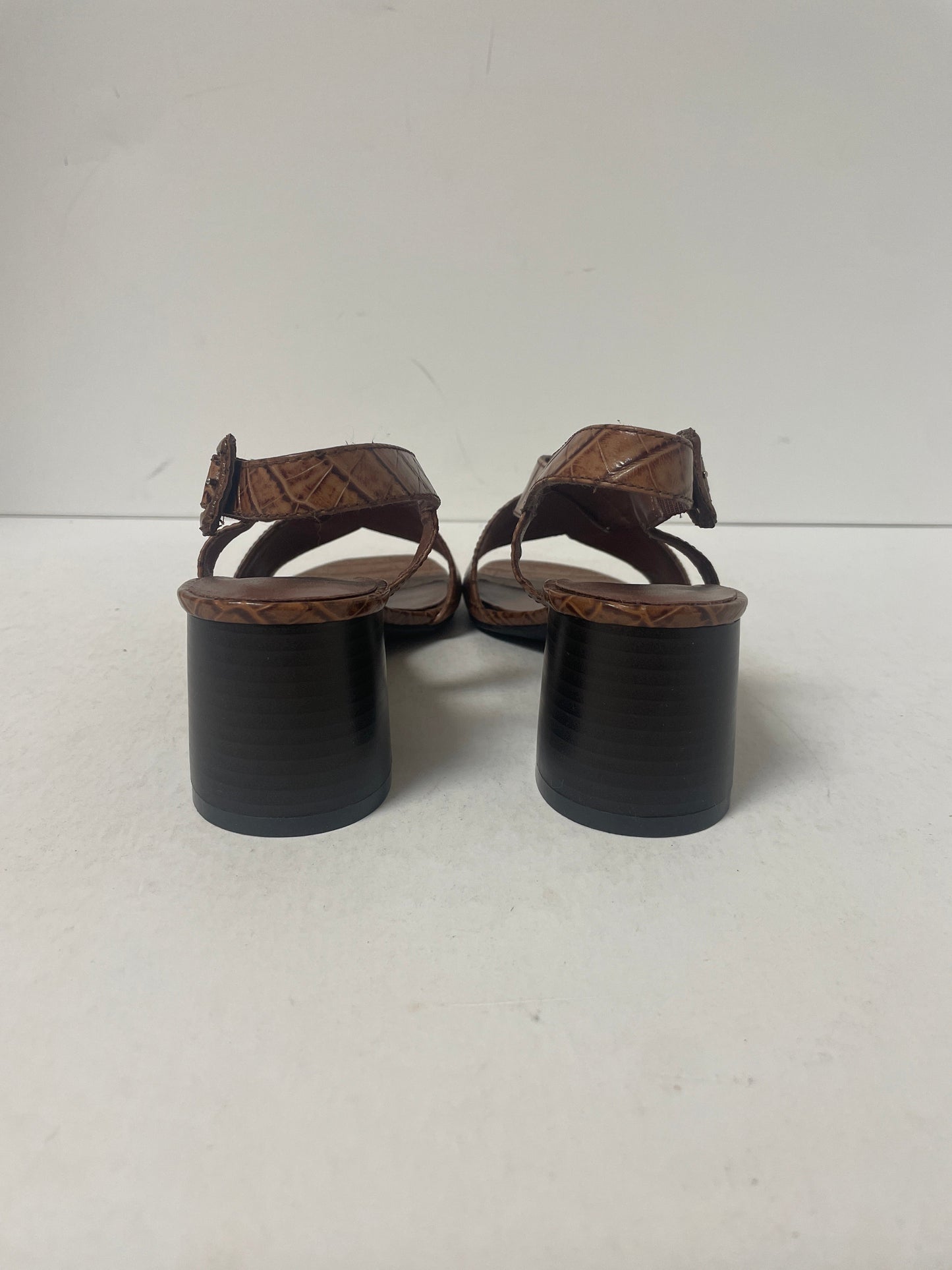 Brown Sandals Heels Block Cmf, Size 8.5