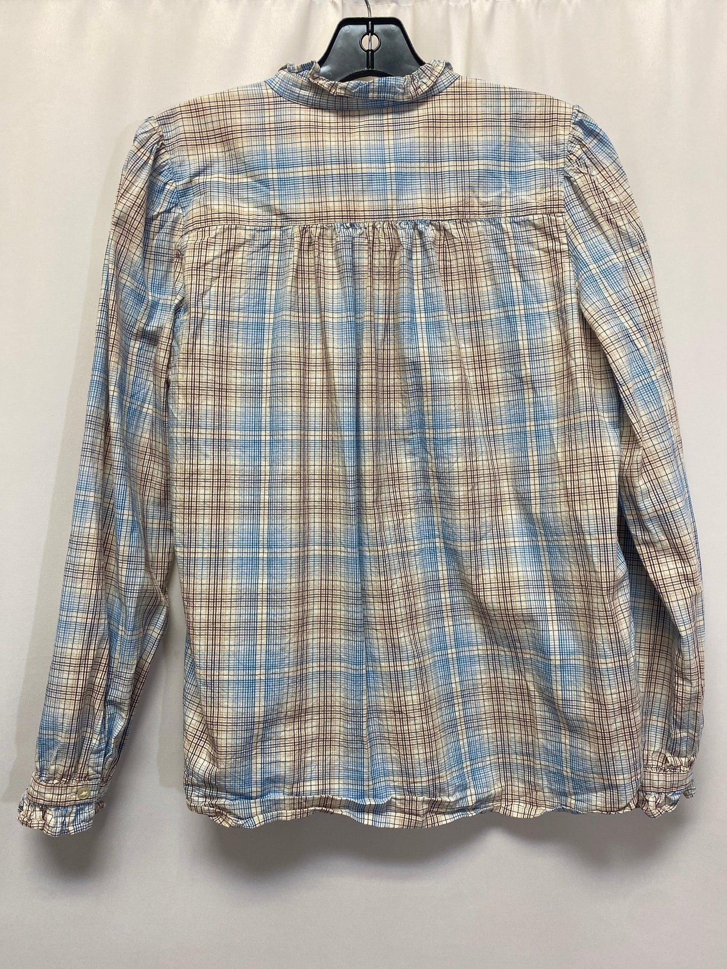 Blue & White Top Long Sleeve Loft, Size S