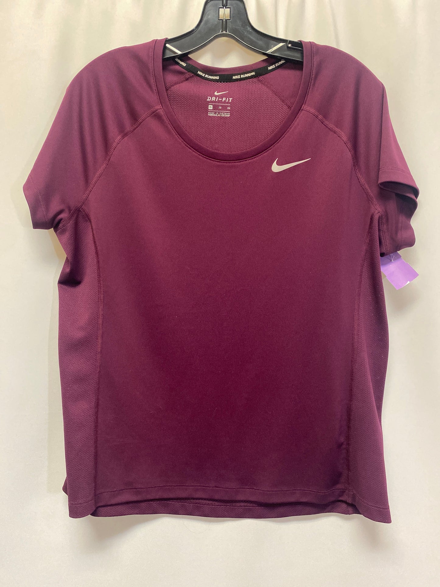 Purple Athletic Top Short Sleeve Nike, Size Xl