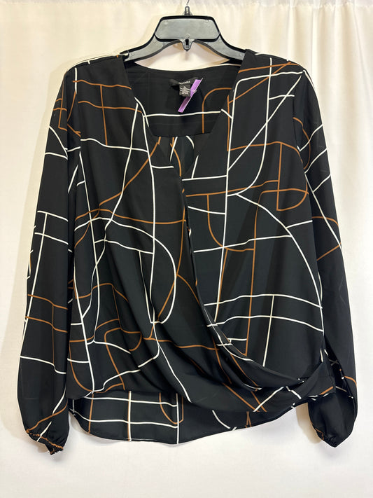 Black Top Long Sleeve Alfani, Size L