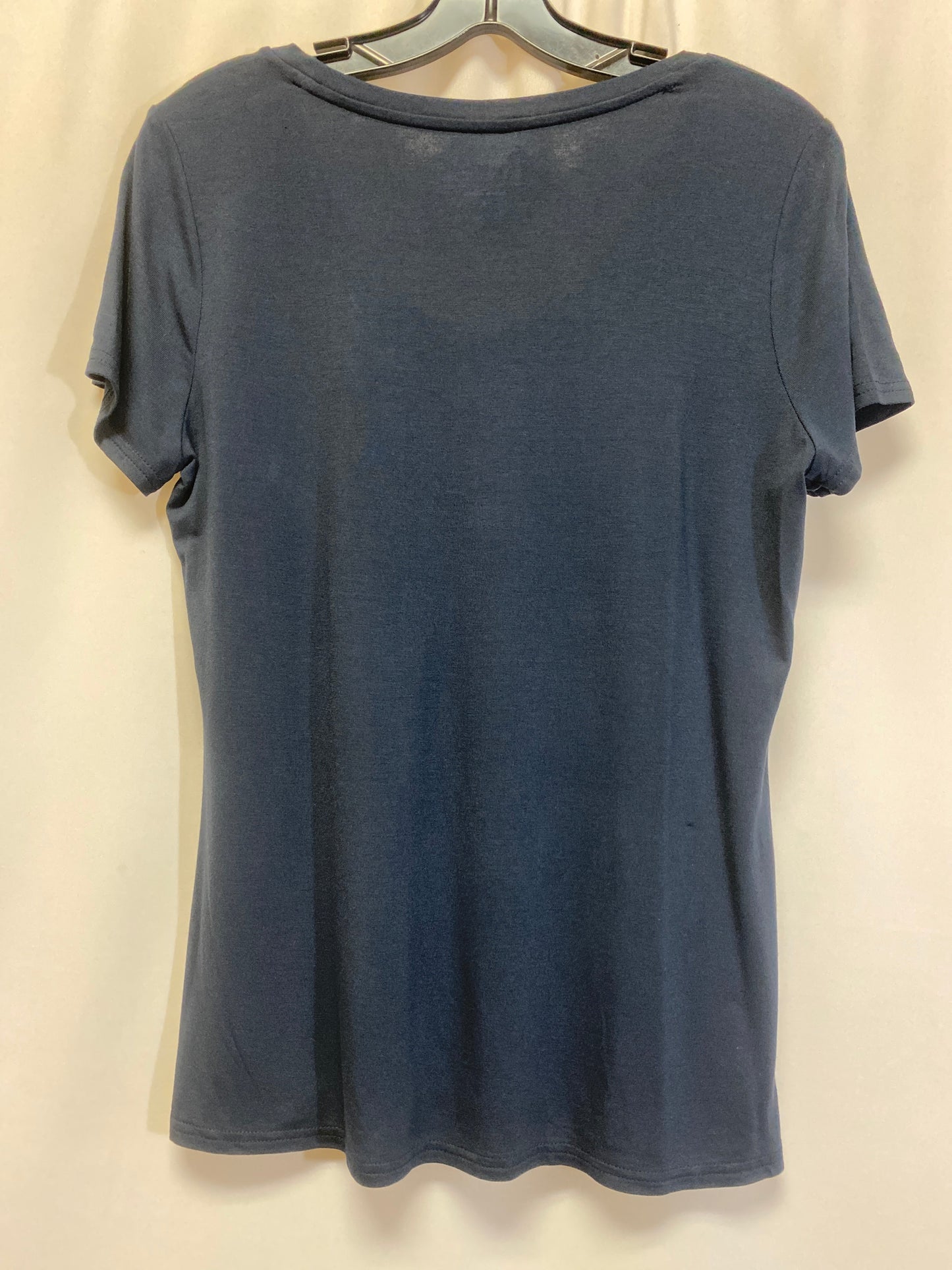 Navy Top Short Sleeve Simply Styled, Size L