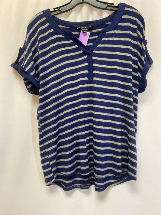 Navy Top Short Sleeve Clothes Mentor, Size L