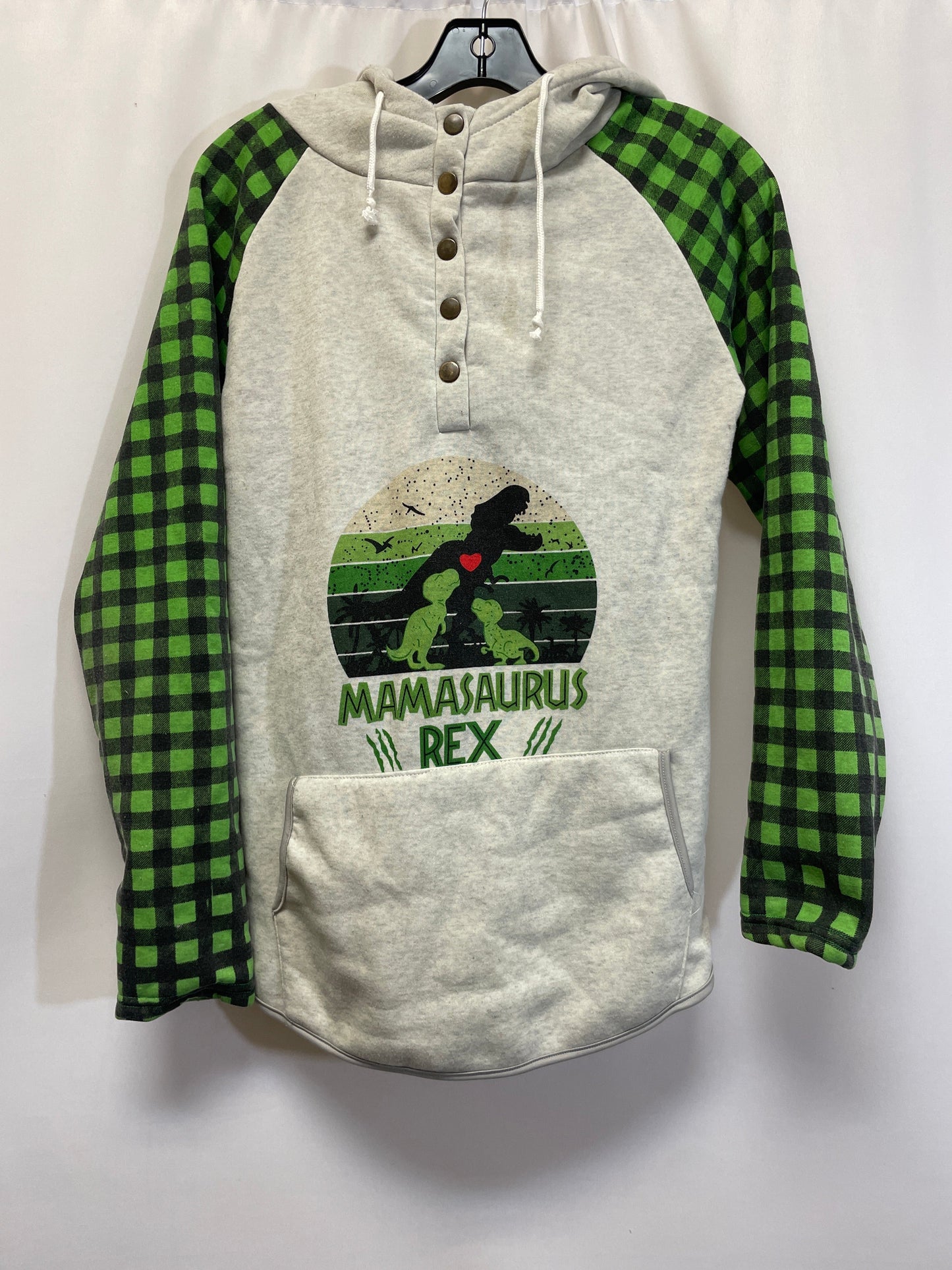 Green & Grey Sweatshirt Hoodie Cmf, Size M