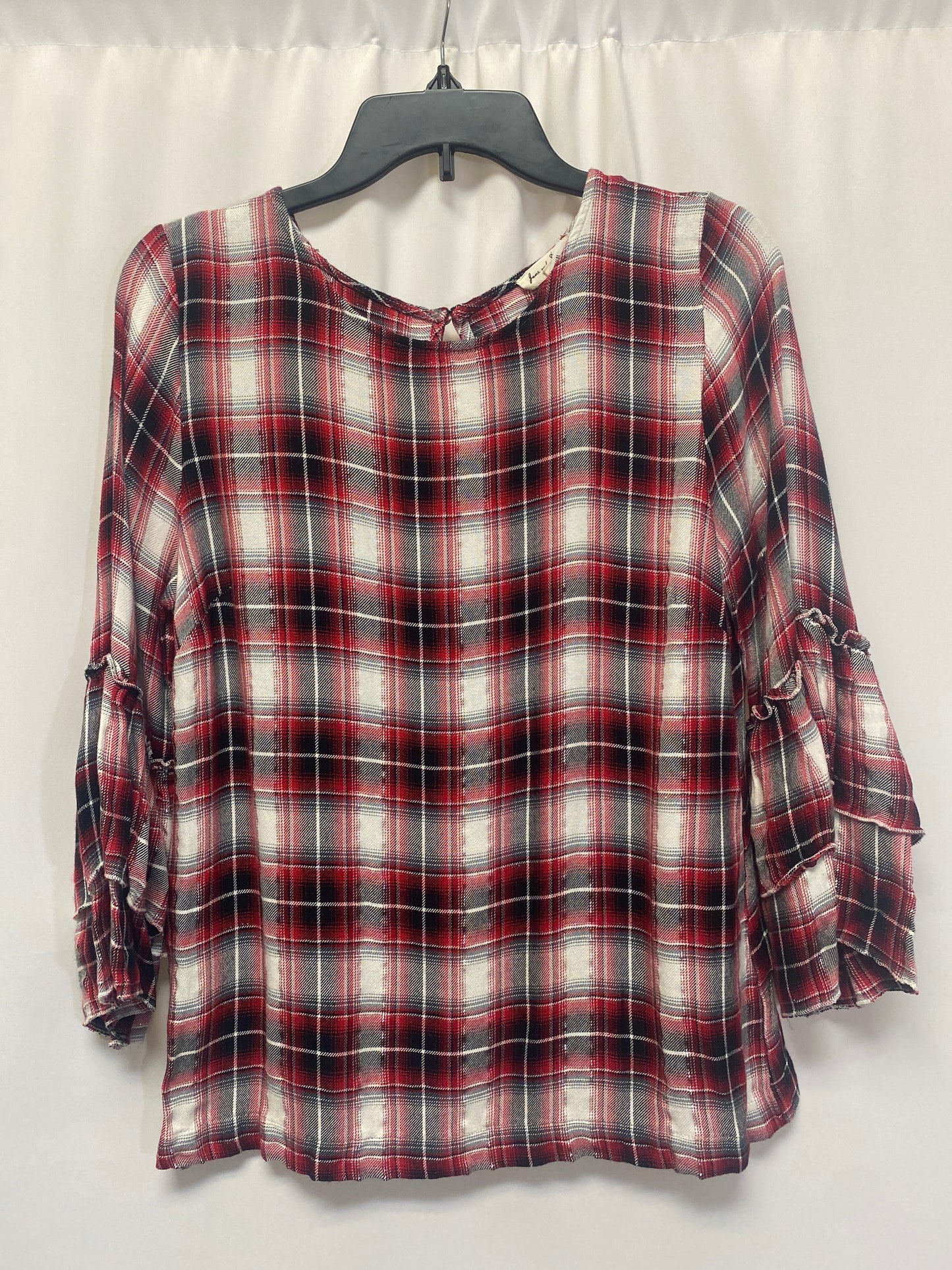 Red & Silver Top Long Sleeve Jane And Delancey, Size M