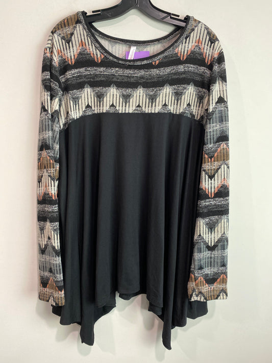 Black Top Long Sleeve Clothes Mentor, Size 3x