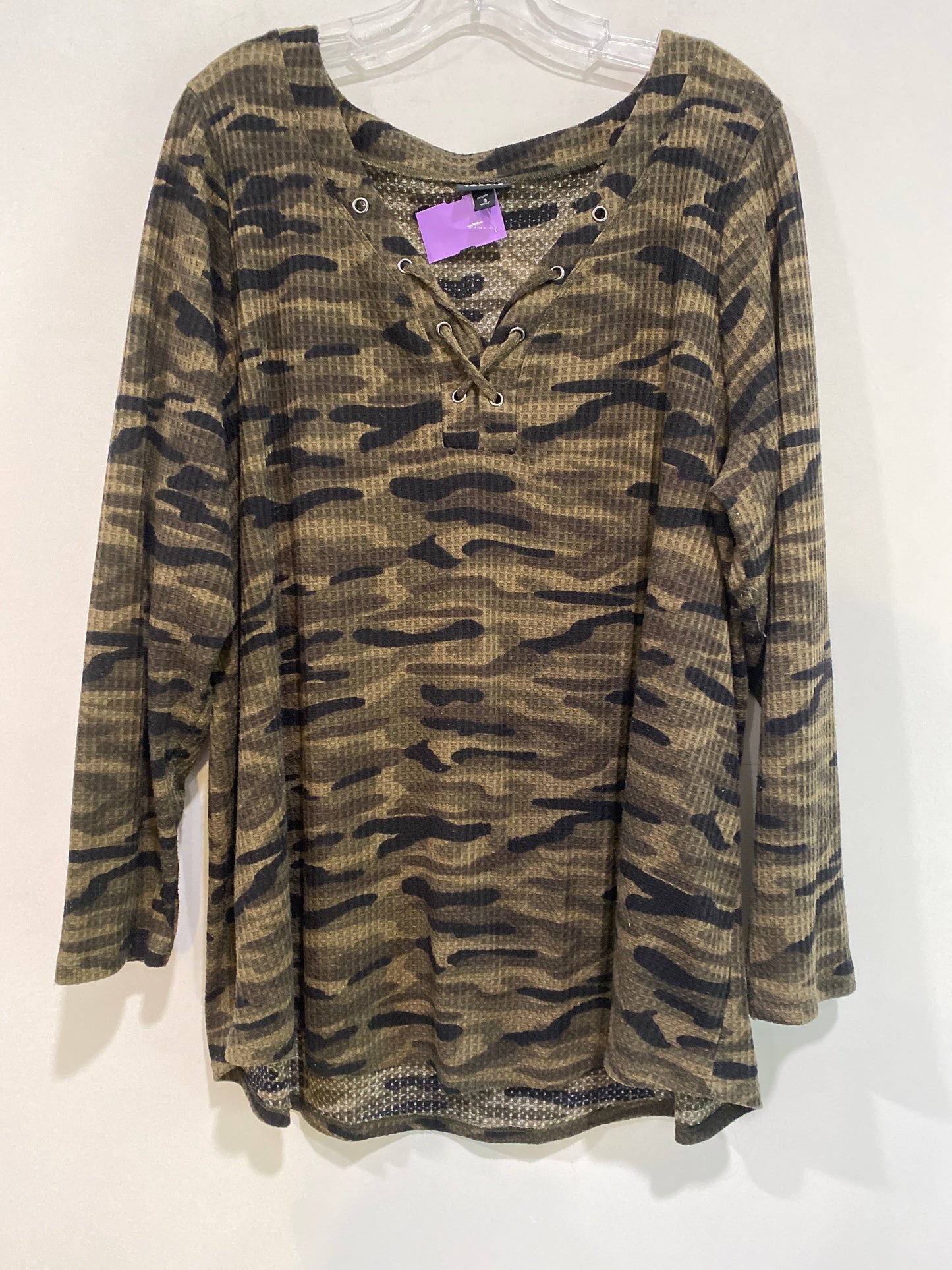 Camouflage Print Top Long Sleeve Torrid, Size 3x