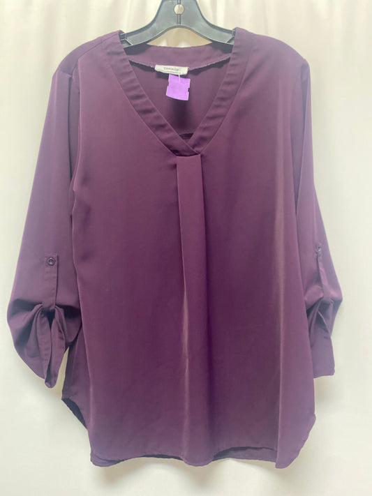 Purple Top Long Sleeve Clothes Mentor, Size L