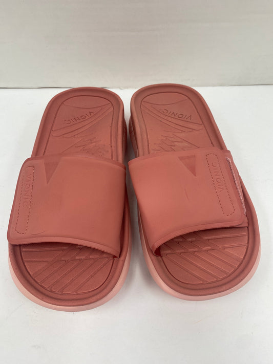 Pink Sandals Flats Vionic, Size 7