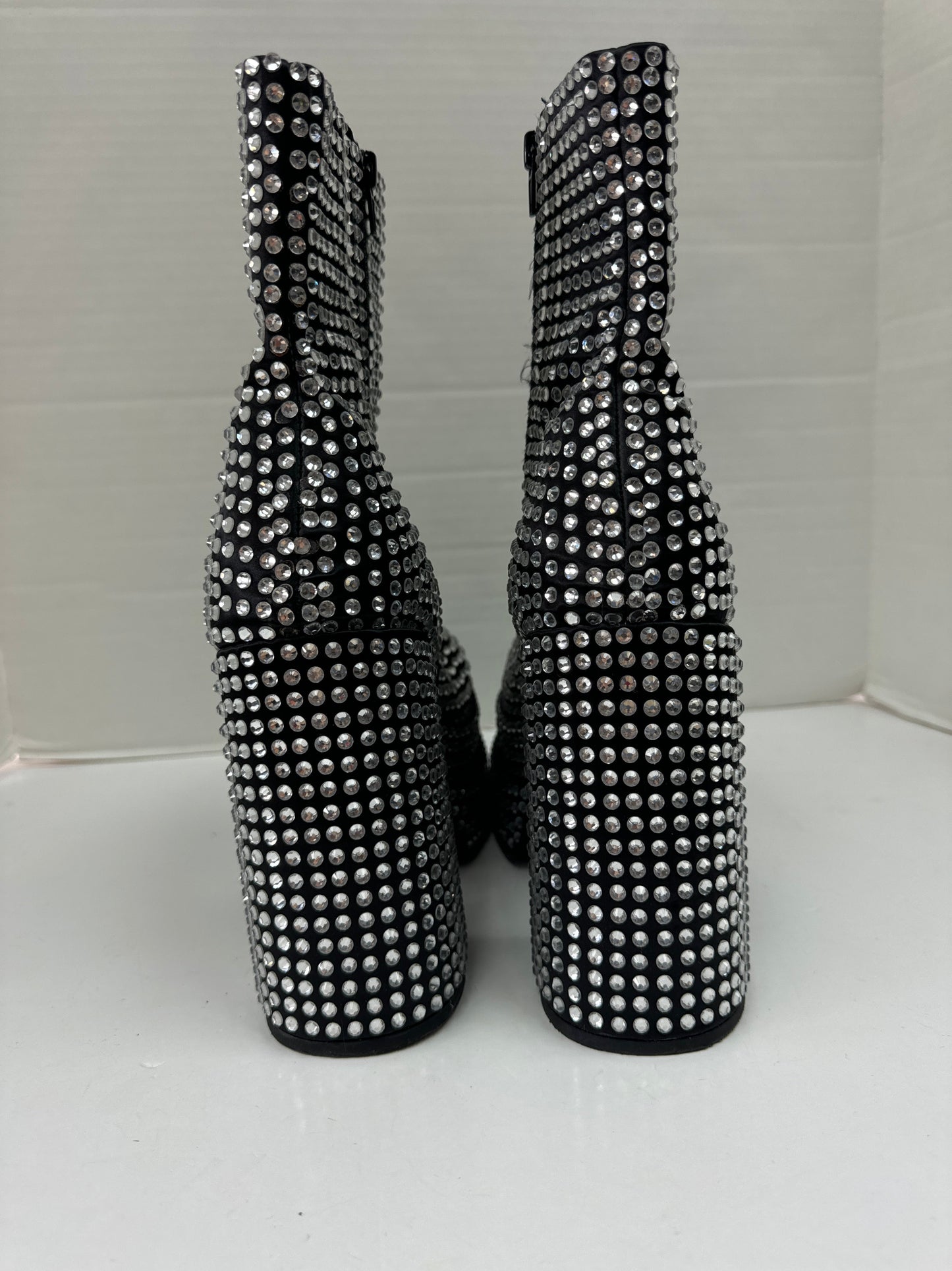 Silver Boots Ankle Heels Steve Madden, Size 11