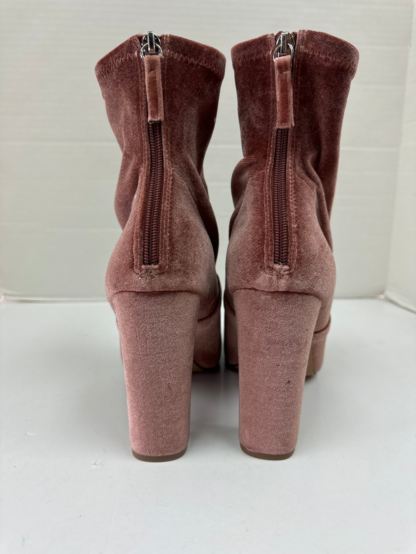 Pink Boots Ankle Heels Steve Madden, Size 10