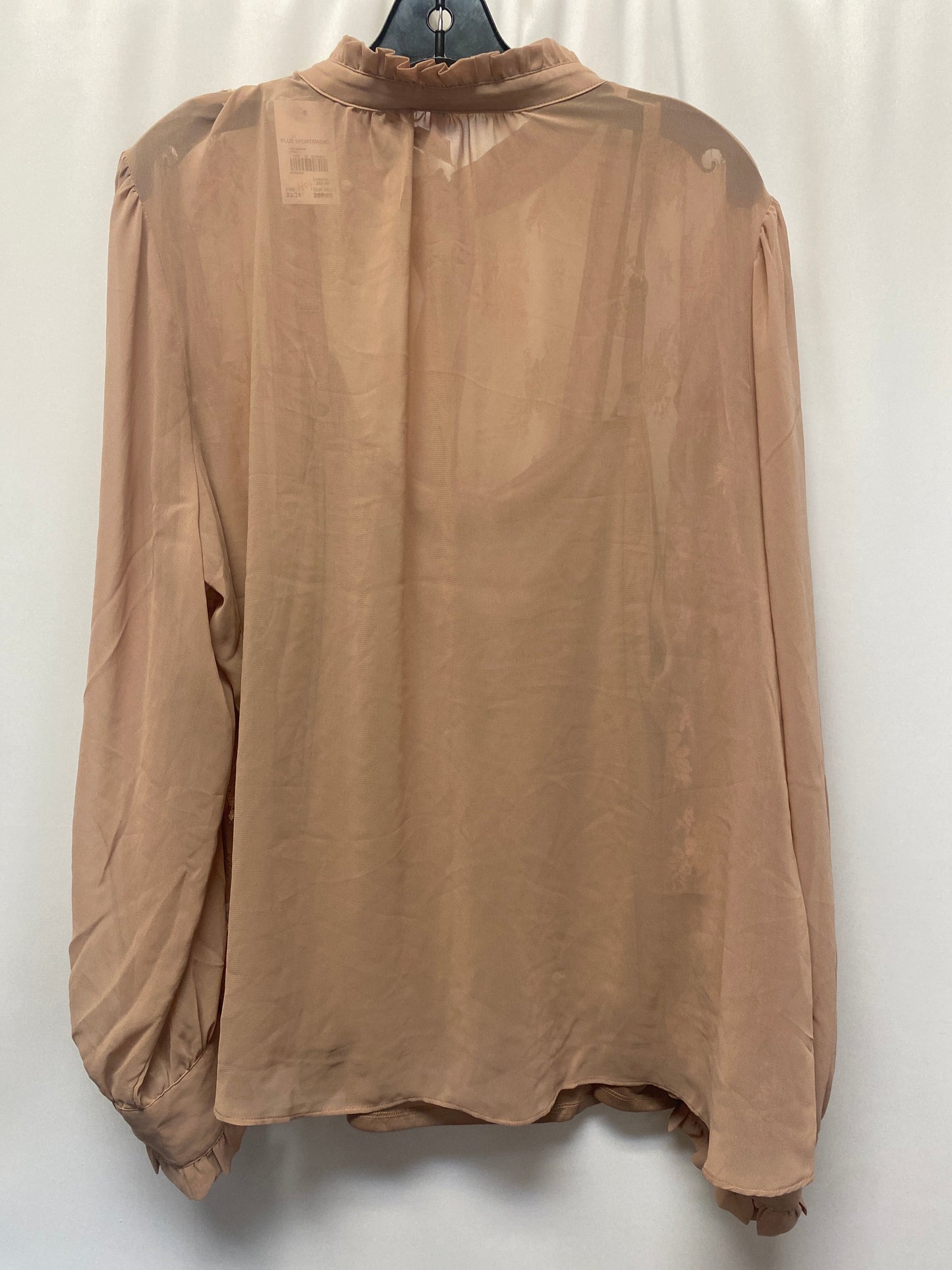 Brown Top Long Sleeve Cato, Size 3x