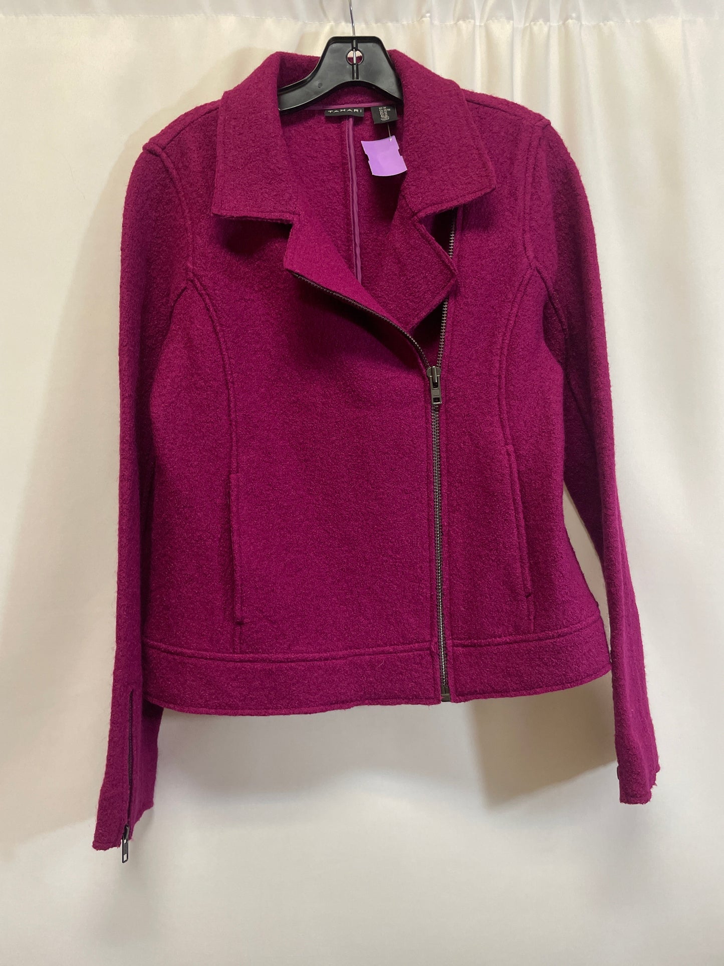 Purple Jacket Moto Tahari By Arthur Levine, Size M