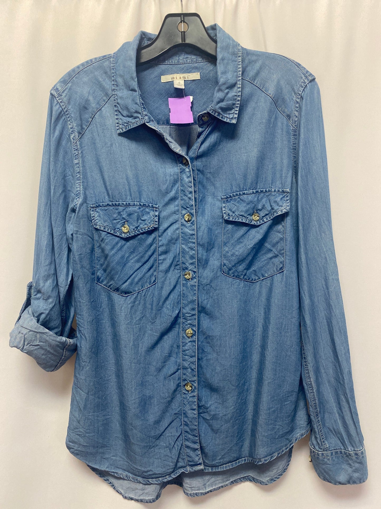 Blue Denim Top Long Sleeve Miami, Size S