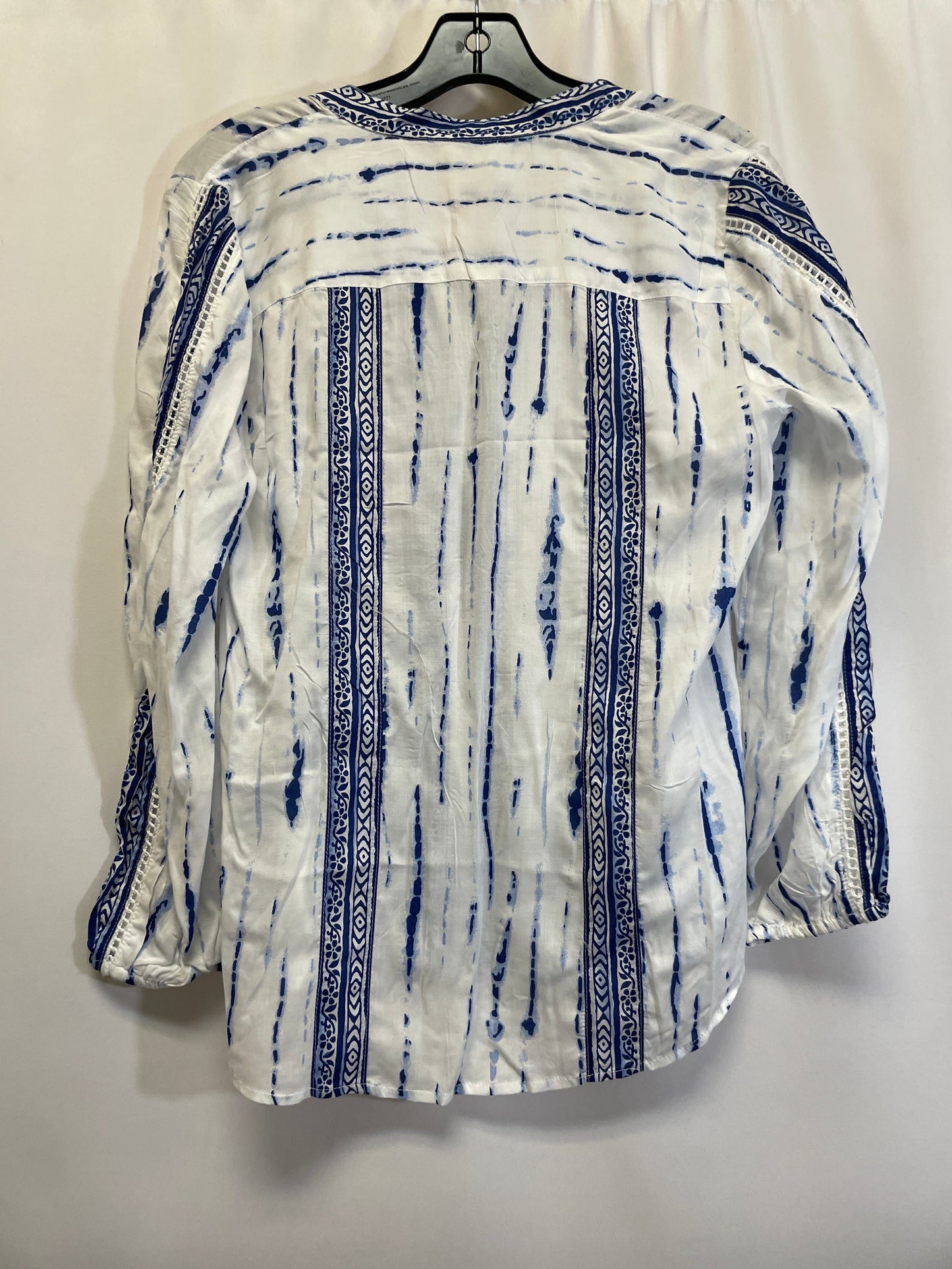Blue & White Top Long Sleeve Chicos, Size S