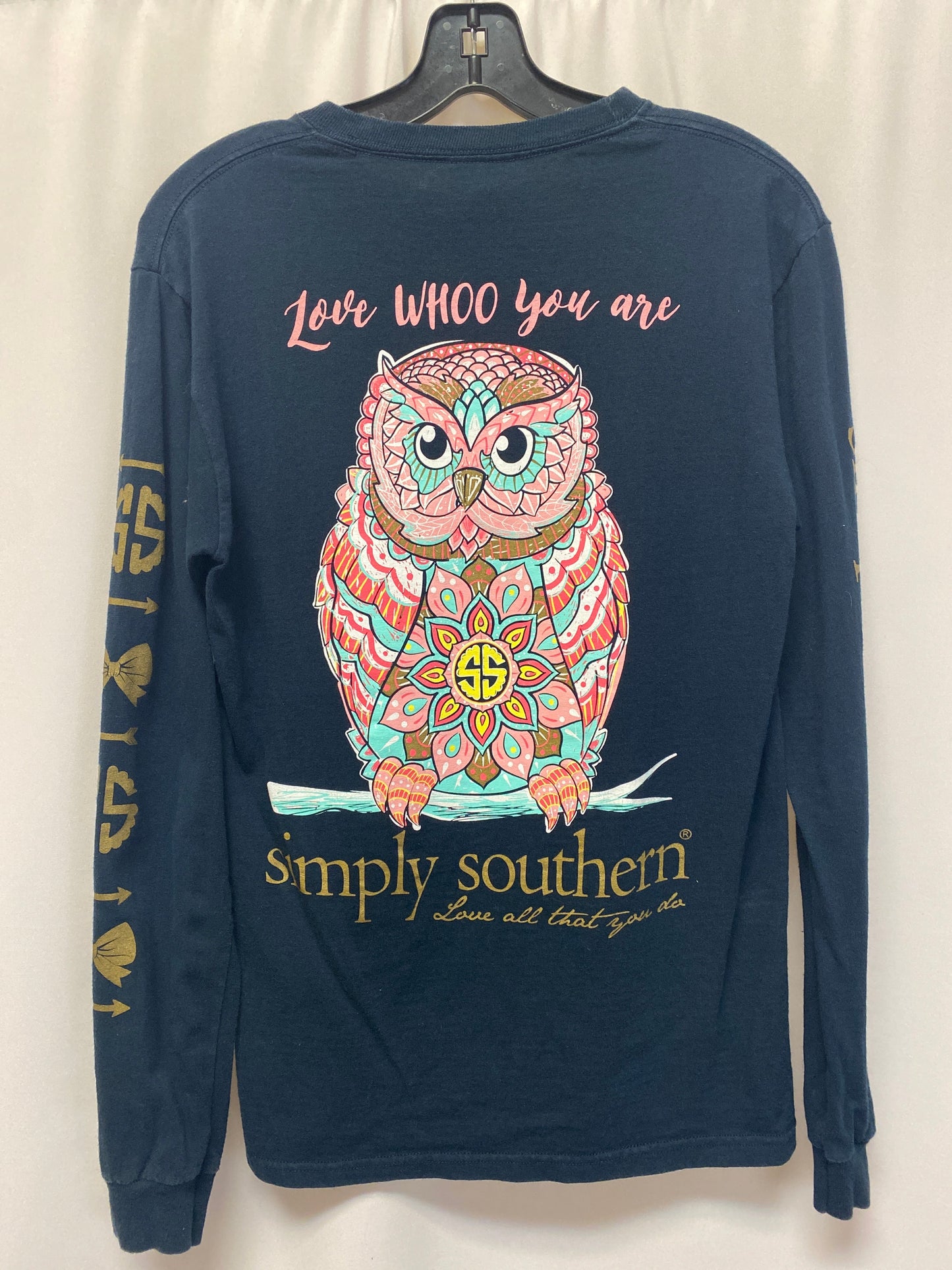 Blue Top Long Sleeve Simply Southern, Size S