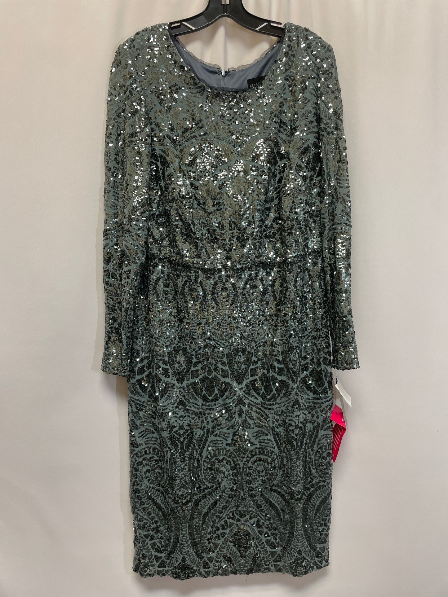 Green Dress Party Midi Betsy And Adam, Size Xl