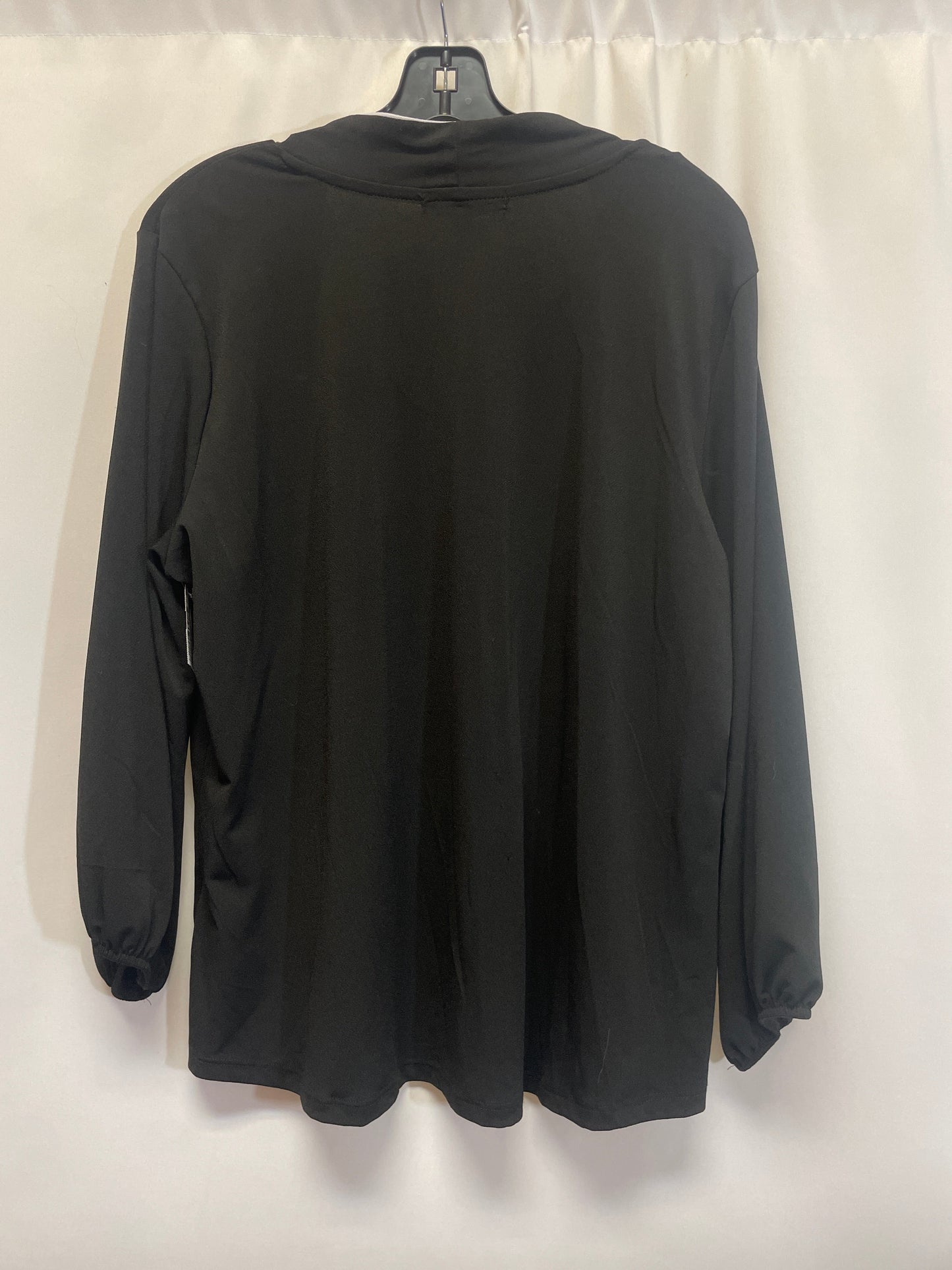 Black Top Long Sleeve Adrienne Vittadini, Size Xl