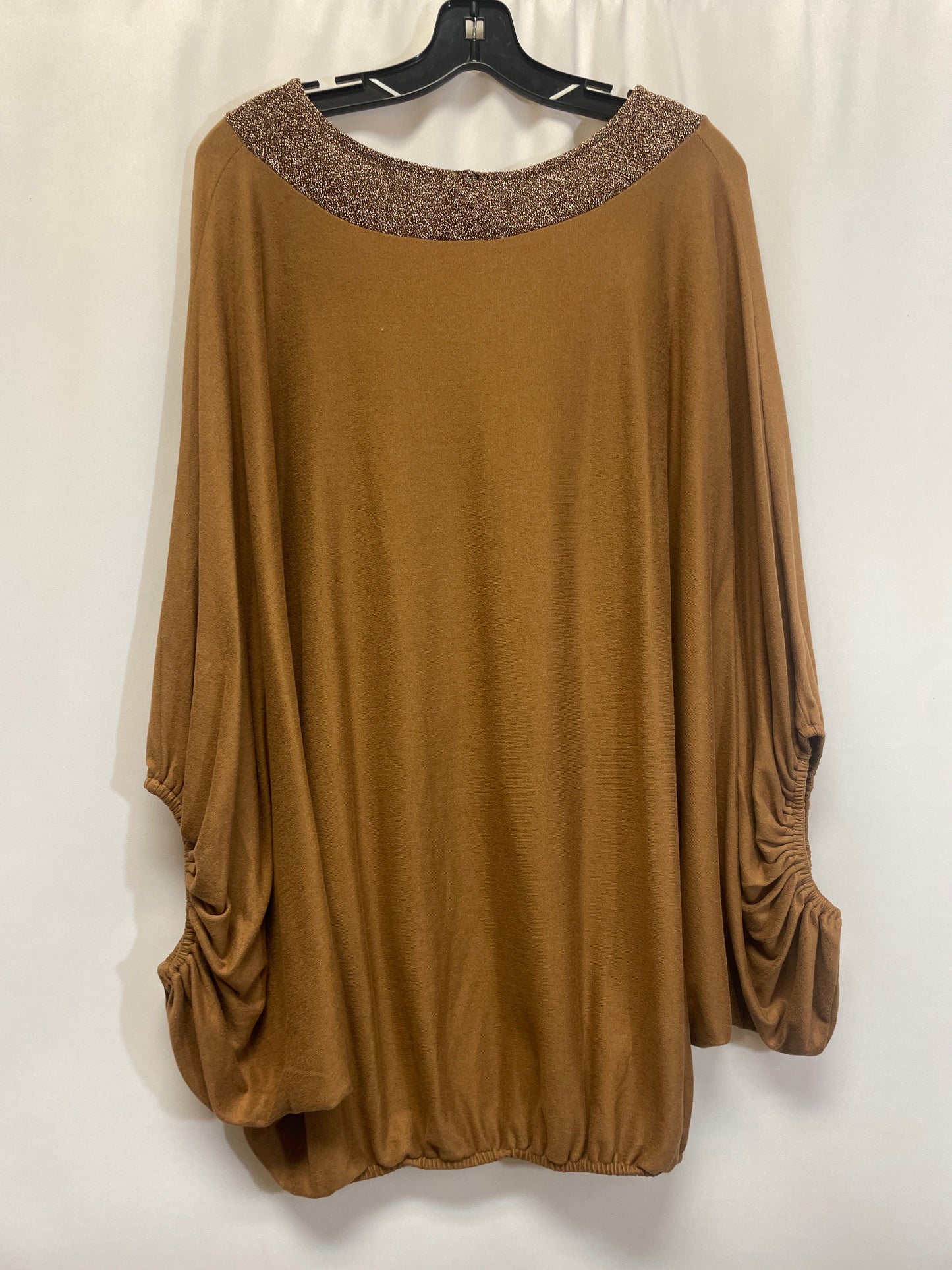 Brown Top Short Sleeve Oddi, Size 2x