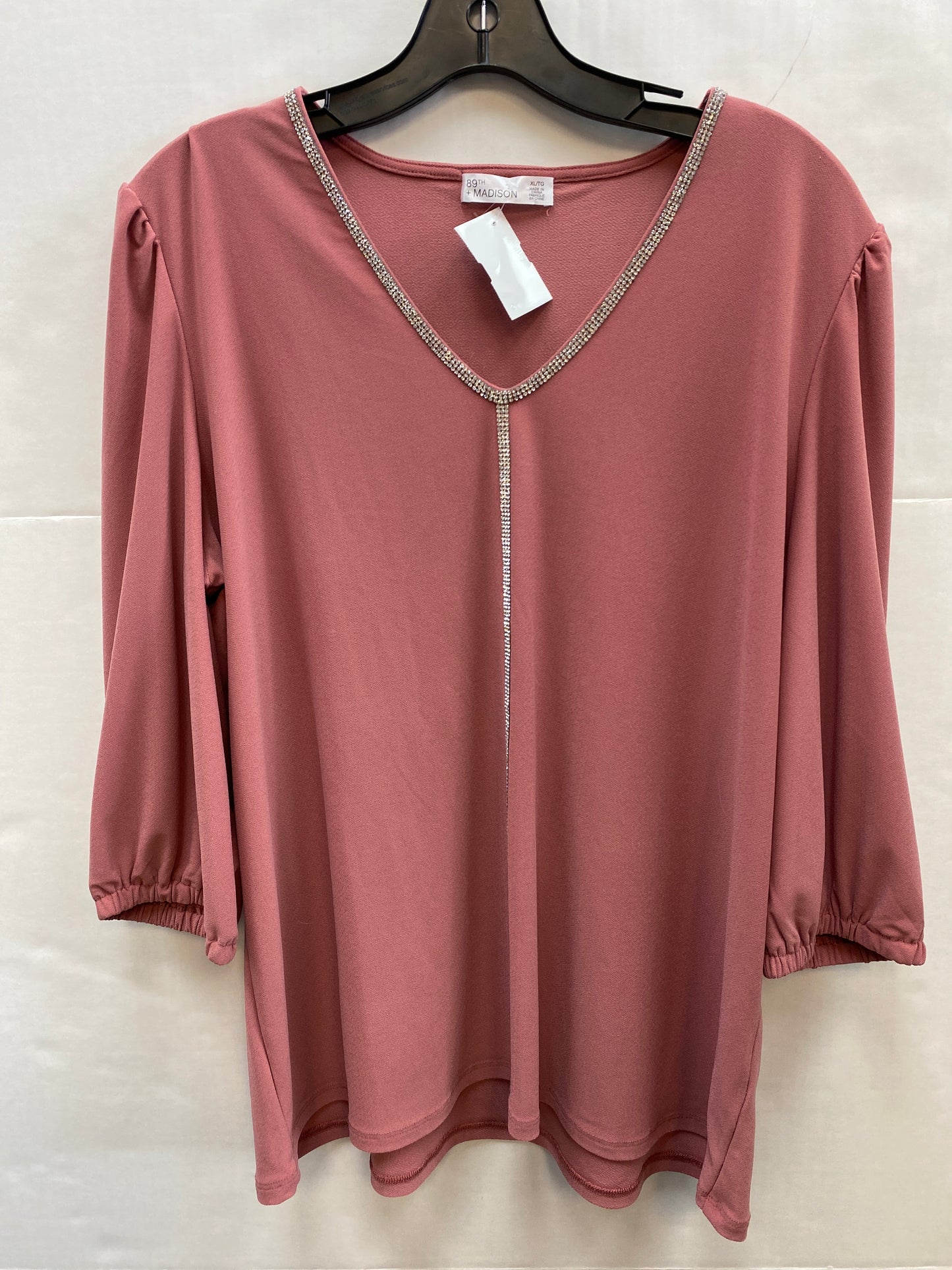 Mauve Top Long Sleeve 89th And Madison, Size Xl