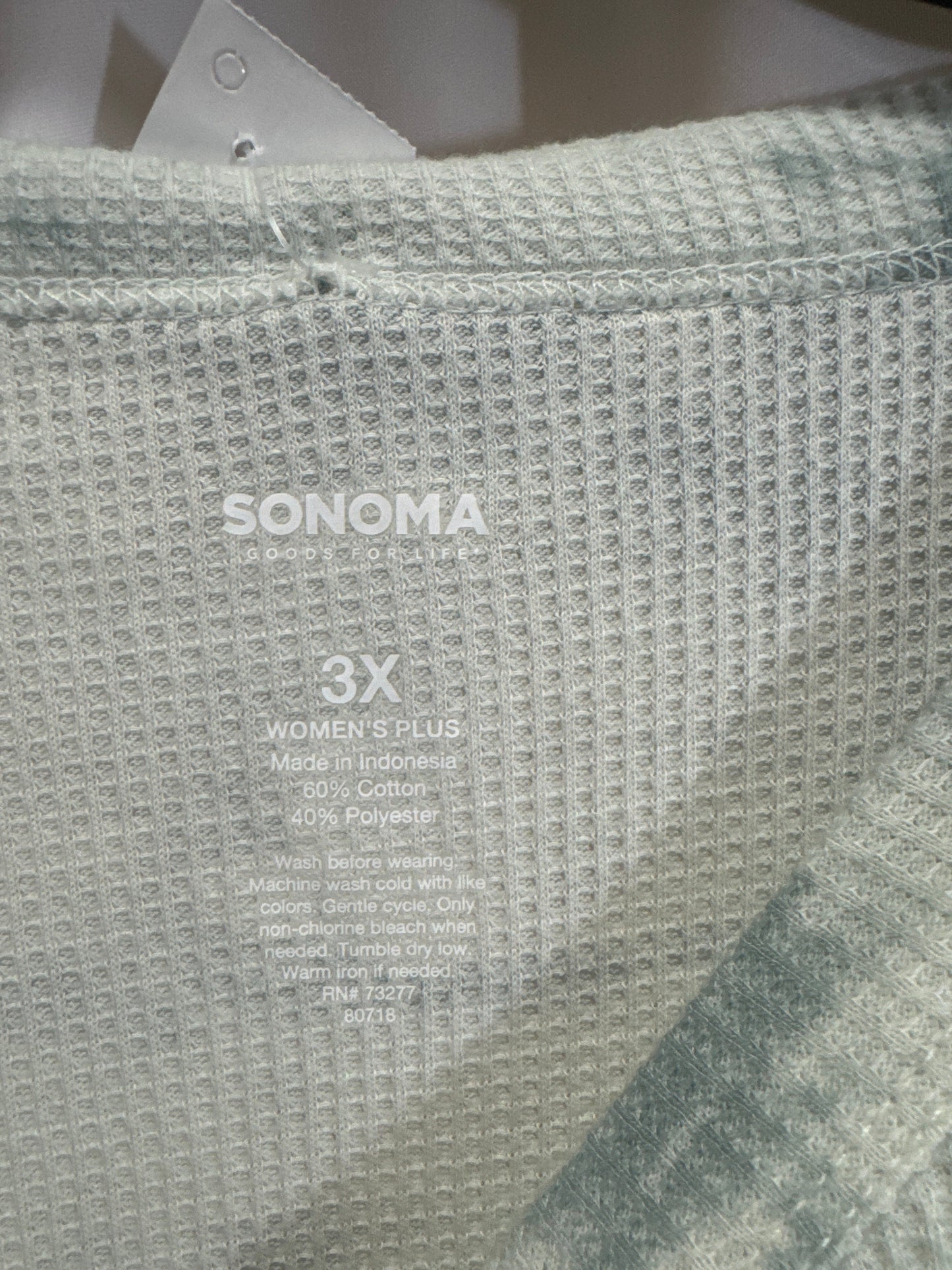 Top Long Sleeve By Sonoma In Green, Size: 3x