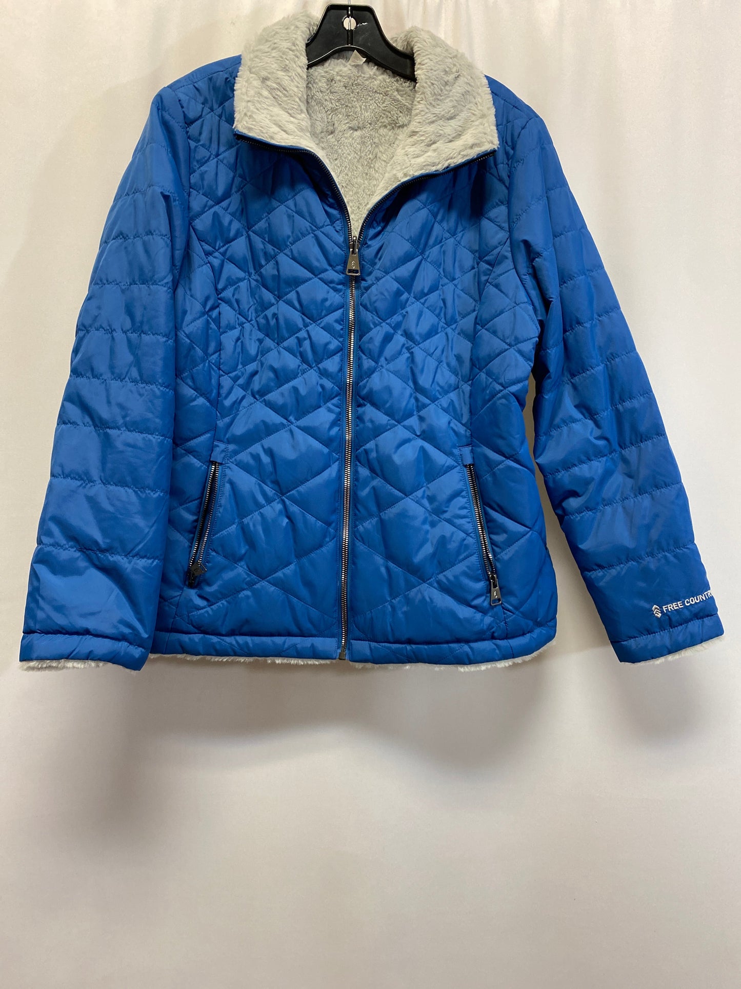 Coat Puffer & Quilted By Free Country In Blue, Size: L