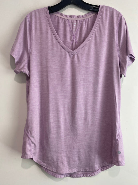 Athletic Top Short Sleeve By Layer 8 In Purple, Size: L