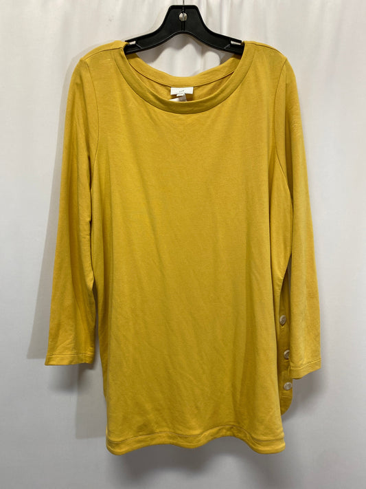 Top Long Sleeve By J. Jill In Yellow, Size: 1x