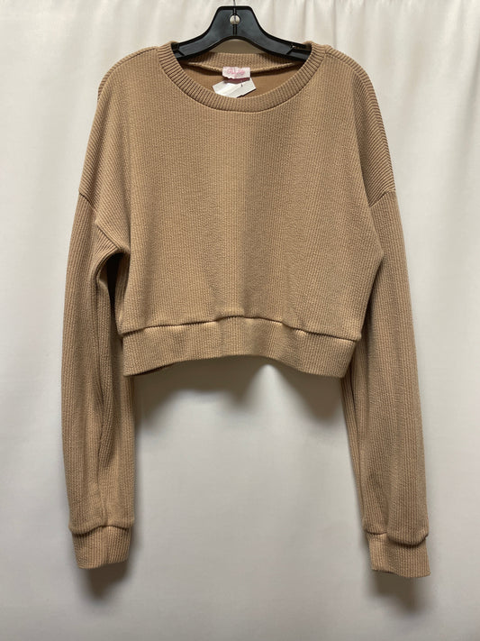 Top Long Sleeve By Pink Lily In Beige, Size: L